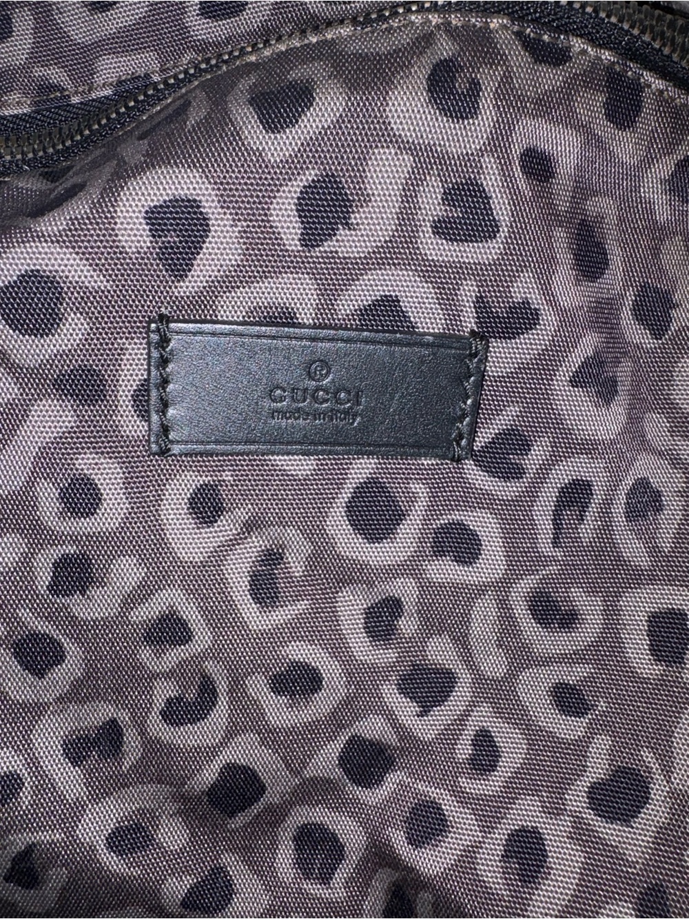Gucci Gray Leopard Print Backpack Authentic - Picture 2 of 5